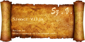 Szencz Vilja névjegykártya